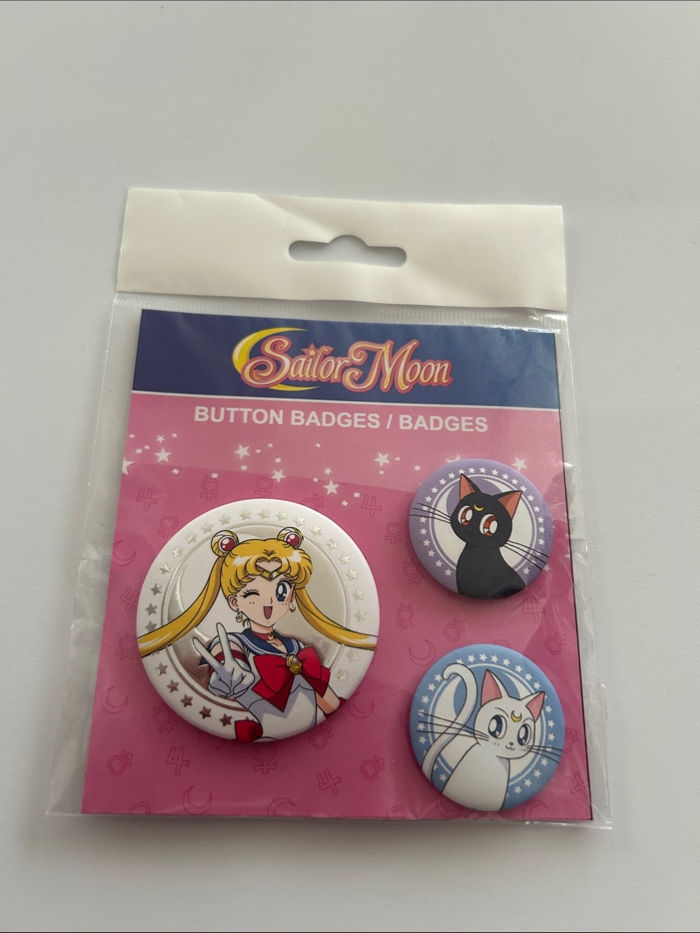 Sailor Moon Luna Artemis 3-Pack Button Pin Badge Set ABYstyle European Import